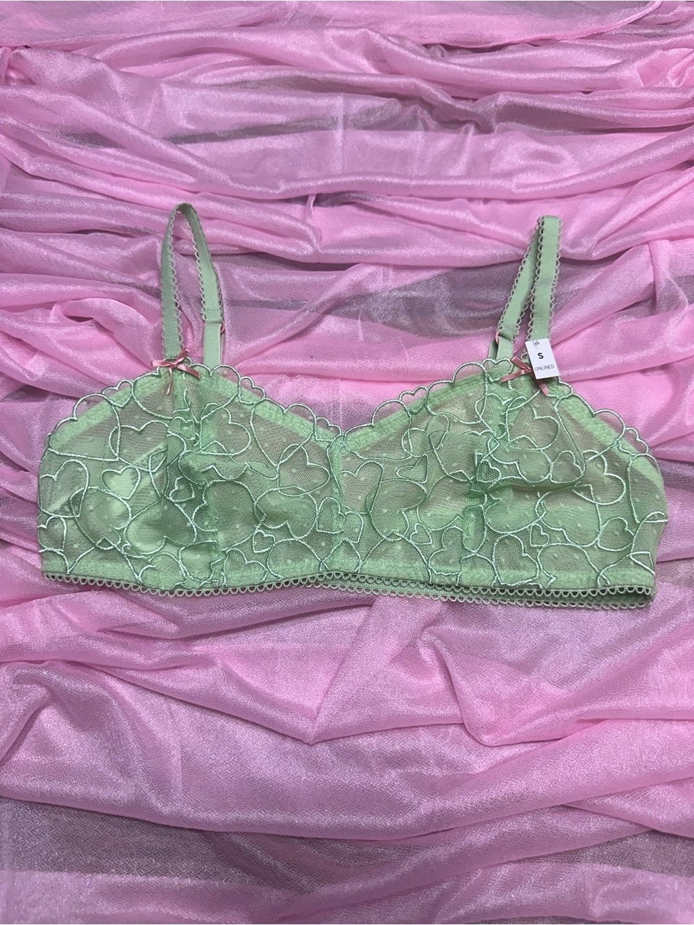 PINK Victoria's Secret Heart Lace Bralette - Small